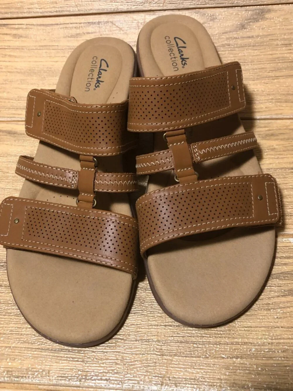 Clarks collection women brown slip on sandals, 11